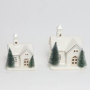 Fast Delivery <strong>Lowes</strong> White Porcelain <strong>Village</strong> House Led Lighted <strong>Christmas</strong> Ceramic Houses - Product Image 4
