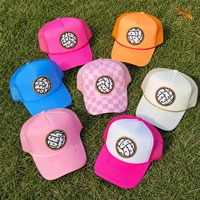 Cappellino da Baseball Personalizzato con Patch Rotonda da Pallavolo, in Schiuma, a 5 Pannelli, con Rete e Cordino, per Tifosi e Squadre