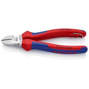 KNIPEX - 70 05 160 T BK Cortador diagonal cromado, mangos con empuñaduras multicomponente, con filo de corte alargado, con int - Product Image 1