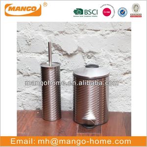 Nuevo producto Juego de baño de acero inoxidable brillante que incluye cubo de basura y cepillo de inodoro - Product Image 2