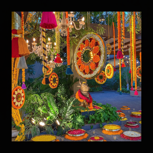 Vente en gros de Lots de décoration de mariage indien Mehndi décor parapluie fête Parasol mariage décor guirlande - Product Image 1