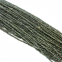 Usine en gros 3mm à facettes pyrite naturelle perles de pierres précieuses en vrac pour bijoux à bricoler soi-même perles de pierre