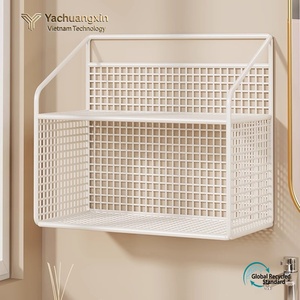Minimalist Metal Wall Mounted Storage <b>Rack</b> With Hooks For Behind Door Or Wall Organization Rust Resistant Single Tier Design - Product Image 5