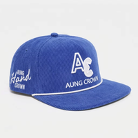 Casquette Snapback non structurée à profil bas en velours côtelé, bicolore avec sangle en cuir, style Dad Hat – Grande Vente