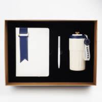 Coffret Cadeau Luxe 2025 en Cuir PU : Carnet, Stylo, Tasse à Café et Flasque Personnalisables – Ensemble d'Entreprise Haut de Gamme