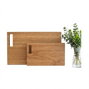 <b>Wooden</b> Rectangle Chopping Block with <b>Wooden</b> Handle Single <b>Piece</b> Package Eco-Friendly and Dishwasher Safe for Kitchen Use - Product Image 1