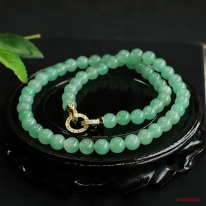 Collar de Cuentas de Aventurina Natural Collar de Piedra Natural de Jade para Mujer Cristal Curativo Cuarzo Rosa Cadena <span class=keywords><strong>y</strong></span> Eslabones - Product Image 1