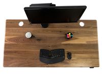 Table de travail à hauteur réglable avec plateau en noyer noir - Bureau d'ordinateur moderne pour la maison et le bureau