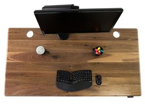 Table de travail à hauteur réglable avec plateau en noyer noir - Bureau d'ordinateur moderne pour la maison et le bureau - Product Image 2
