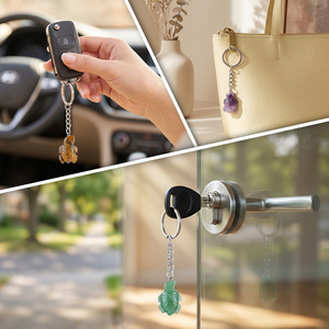 Chaveiro de Tartaruga de Cristal Natural Atacado, Pingente de Pedra Preciosa Esculpido à Mão para Bolsas e Acessórios Automotivos - Product Image 3