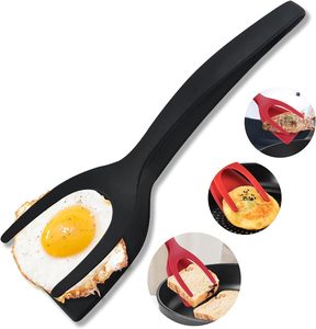 2'si 1 Arada Kavrama ve Çevirme Spatula Maşası Çevre Dostu Yeniden Kullanılabilir Balık Krep Fransız Tostu Omlet Yapma Aracı Silikon Pişirme Spatulası - Product Image 1