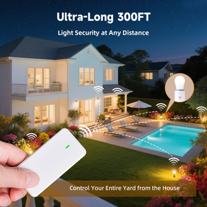 Iluminación de garaje LED de 500W, fácil instalación, enchufe de bombilla inalámbrico E26/E27 y interruptor remoto de 433MHz a prueba de agua - Product Image 3