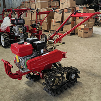 Tractor de un solo eje con motor diésel para labranza y arado, 7HP/173F, refrigerado por aire, minicultivador de potencia, microcultivador diésel con doble cadena.