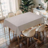 Nappe en vinyle unie gris clair RNPT pour restaurant, nappe rectangulaire