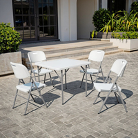 Table basse de camping pliable en plastique moderne - Empilable, légère, petite taille 88 cm pour hôpital et hôtel