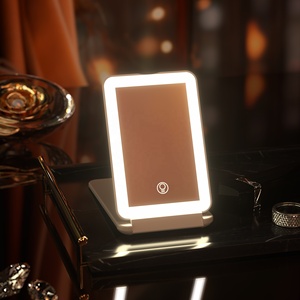 <span class=keywords><strong>Espejo</strong></span> de <span class=keywords><strong>Maquillaje</strong></span> Plegable LED Compacto Cuadrado Personalizado con 3 Colores de Luz Regulable para Bolsos, Pequeño, Portátil, con Carga Magnética - Product Image 3