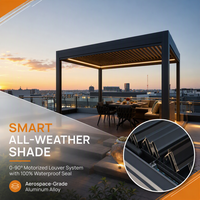 Kit de pergola bioclimatique motorisée sur mesure, toit à lamelles en aluminium imperméable, protection solaire pour jardin extérieur