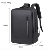 Sac à dos pour ordinateur portable pratique, USB, grande capacité, multi-compartiments, léger (0,77 kg), compartiment pour ordinateur portable de 15,6 pouces, voyage, trajets quotidiens