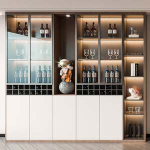 Cave à vin intégrée au mur du salon, salle à manger, vitrine moderne, bar, cave à vin en verre avec éclairage LED - Product Image 3