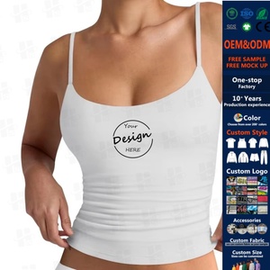 캐주얼 슬림핏 180gsm 95% 면 5% 스판덱스 민소매 싱글렛 맞춤 통기성 솔리드 컬러 스크린 프린트 캐미 탱크탑 여성용 - Product Image 1