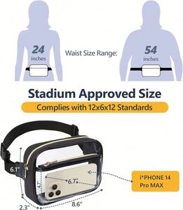 Bolso Bandolera Transparente Impermeable de Cuero Acolchado de PVC para Mujer, Riñonera Casual de Viaje Transparente de PVC para Fitness, Venta al por Mayor - Product Image 4