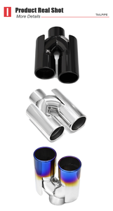 Tuyau d'échappement universel de voiture personnalisé d'usine SYPES Style Y système d'embout d'échappement en acier inoxydable 304 de haute qualité AK/M/AMG embout de silencieux - Product Image 4