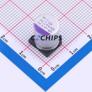 50SVPK120M Solid Capacitor SMD,D10xL12.7mm ( Capacitance: 120uF )( Precision: 20% Rated Voltage: 50V ) - Product Image 1