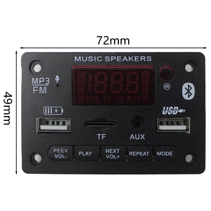 Penguat daya 12V 2*3W, papan dekoder MP3 <span class=keywords><strong>Bluetooth</strong></span> layar warna pengisi daya USB ganda Audio Motherboard <span class=keywords><strong>Radio</strong></span> <span class=keywords><strong>FM</strong></span> - Product Image 1