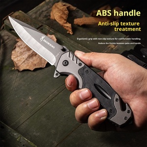 Couteau pliant tactique de survie portable en gros, lame en acier inoxydable personnalisée, logo laser en aluminium pour le camping et le bricolage - Product Image 4