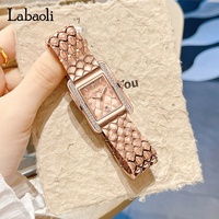 Montre à quartz pour femme Labolli, petit cadran carré, design à motif diamant, style vintage, luxe léger, élégante, polyvalente, style de niche