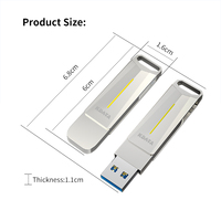 KDATA - Memoria USB 3.2 de Metal con Rotación de 360 Grados, Personalizable con Logotipo, de Alta Velocidad, 32 GB, 64 GB, 128 GB, 256 GB