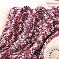 Großhandel Big Chunky Soft Chenille Garn Giant Throw Chunky Knit Decke für Home Decor