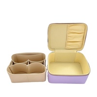 Trousse de Maquillage Portable Grande Capacité Double Couche à Fermeture Éclair Style Coréen en Cuir PU Luxe Organisateur Cosmétique Imprimés Animaux