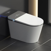 WDF Cuvette de toilettes allongée en céramique avec capteur automatique, chasse d'eau intelligente, siège chauffant, double chasse, fonctionnement automatique, télécommande intelligente