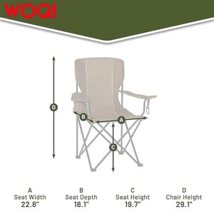 Chaise pliante d'extérieur Woqi, structure en aluminium, tissu polyester, chaise de camping de jardin, brun foncé, forme rectangulaire - Product Image 4
