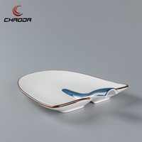 Assiette en porcelaine de luxe nordique de 10/12 pouces, en forme de pelle, à tête ronde, pour la restauration