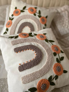 Idée de cadeau unique, housses de <span class=keywords><strong>coussin</strong></span> d'oreiller à aiguille, décor à la maison, <span class=keywords><strong>motif</strong></span> de fleurs de luxe pour décoration de chambre - Product Image 3