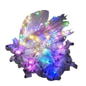 <strong>Christmas</strong> Tree <strong>Decoration</strong> <strong>Copper</strong> Wire LED Button Battery Light String Colorful White Flower Ambiance Gift String