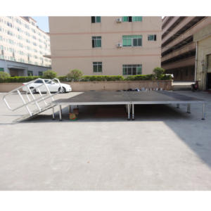 Plataforma de Escenario Portátil de Aluminio y Madera de Alta Calidad para Exteriores, con Fácil Montaje, Altura Ajustable y Superficie Antideslizante para Exposiciones - Product Image 3