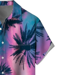 Camisa Hawaiana Holgada de Manga Corta para Hombre, con Logotipo Personalizado ODM, Transpirable, Cuello Mao, Impresión Serigráfica, Colores Personalizados, para la Playa - Product Image 5