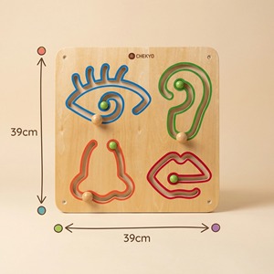 Tableau d'activités Montessori en bois à suspendre - Jouet mural pour développer la motricité fine et l'exploration sensorielle des tout-petits, sûr, non toxique et peu encombrant - Product Image 2