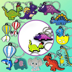 Bán buôn tùy chỉnh 3D khủng long dễ thương Keychain PVC Móc Chìa Khóa Keyring quyến rũ Elephant móc khóa cho trẻ em - Product Image 1