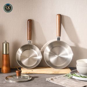 316 Three-Layer Steel Walnut Wood Handle Food Grade Skillets Nonstick Household Fry <strong>Pans</strong> 316 Stainless Steel <strong>Frying</strong> <strong>Pan</strong> - Product Image 3