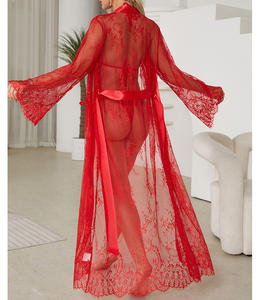 Abito <span class=keywords><strong>da</strong></span> <span class=keywords><strong>notte</strong></span> di lusso rosso dolce per ragazze vestito <span class=keywords><strong>da</strong></span> <span class=keywords><strong>notte</strong></span> Sexy in maglia di pizzo a <span class=keywords><strong>manica</strong></span> <span class=keywords><strong>lunga</strong></span> trasparente <span class=keywords><strong>camicia</strong></span> <span class=keywords><strong>da</strong></span> <span class=keywords><strong>notte</strong></span> trasparente - Product Image 2