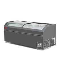 Congélateur Commercial Xinzhuopin à Prix d'Usine, Vitrine Réfrigérée Autoportante en Acier Inoxydable pour Supermarché avec Compresseur
