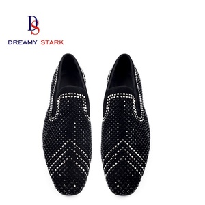 Chaussures italiennes en cuir véritable faites à la main, design diamant, confortables, à enfiler, avec logo personnalisé, marque originale, collection automne légère, édition spéciale fête - Product Image 2