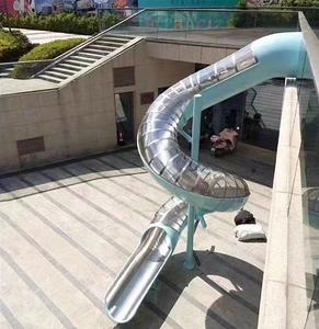 Toboggan facile à nettoyer pour piscine extérieure grand parc manèges enfants Amus enfants spirale Tube aire de jeux toboggan en acier inoxydable - Product Image 1