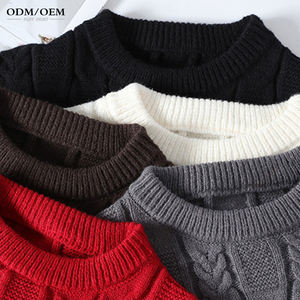 Suéter de Punto Jacquard de Algodón para Hombre, Invierno, Cuello Redondo, Manga Larga, Fabricante OEM/ODM Personalizado - Product Image 2