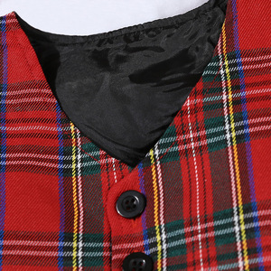Ensemble de vêtements pour bébé garçon en plaid, 3 pièces, tenue formelle pour mariage, fête, cérémonie, église, tenue pour tout-<span class=keywords><strong>petit</strong></span> - Product Image 2