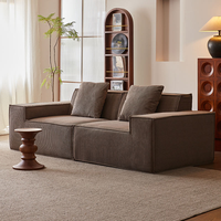 Modernes Cord-Tofu-Block-Sofa, komprimiert, gerade Reihe, vakuumversiegelt, reiner Schwammstoff, modulares Sektionssofa-Set für das Wohnzimmer